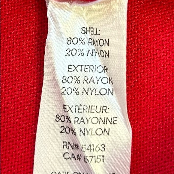Calvin Klein/ NWT/ Red/ mock Neck with Gold buttons / size M/M - Picture 9 of 12